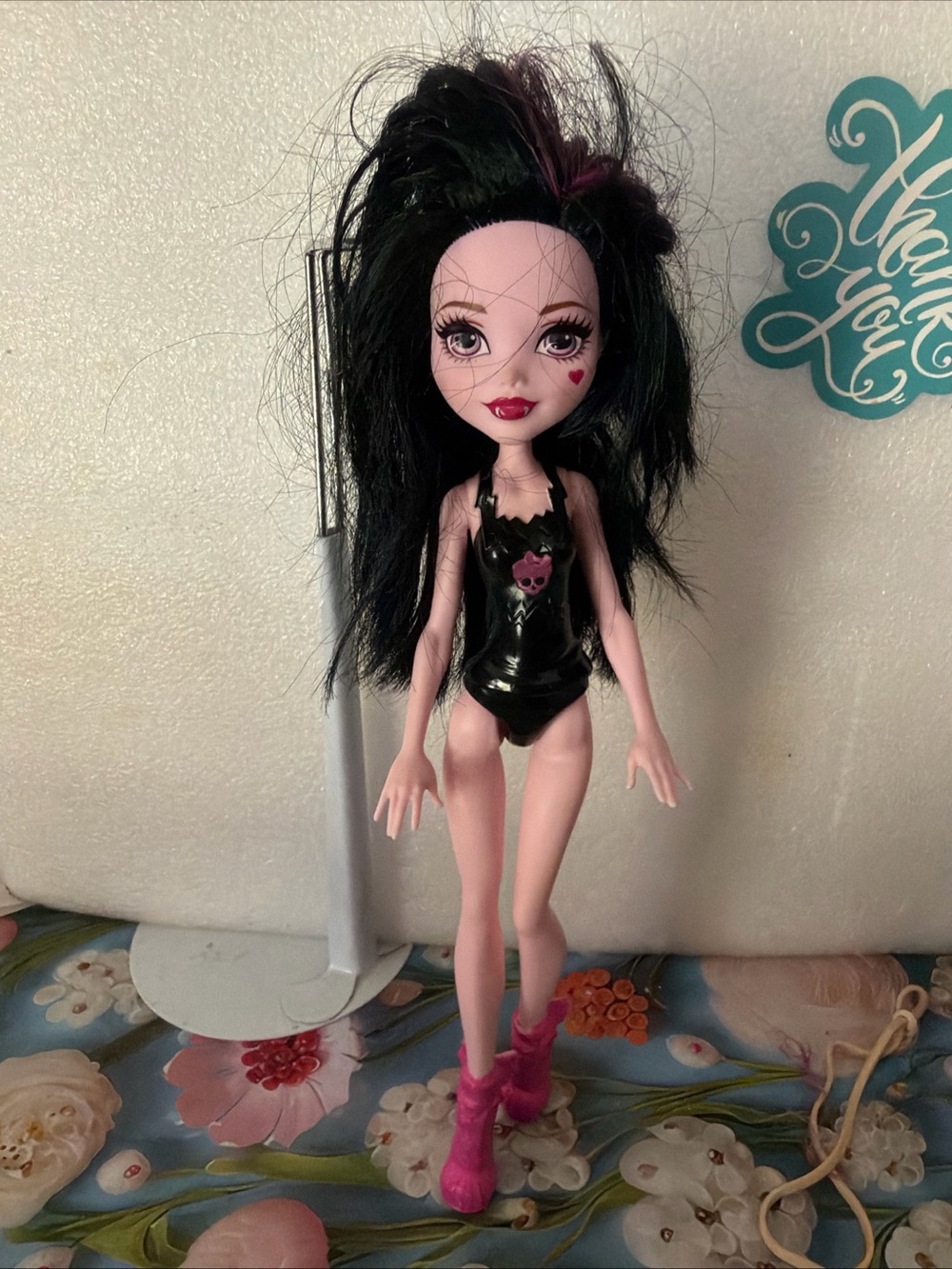 Monster High Doll Draculaura 2015 Mattel 11" Purple Eyes Black Hair Dracula Fig